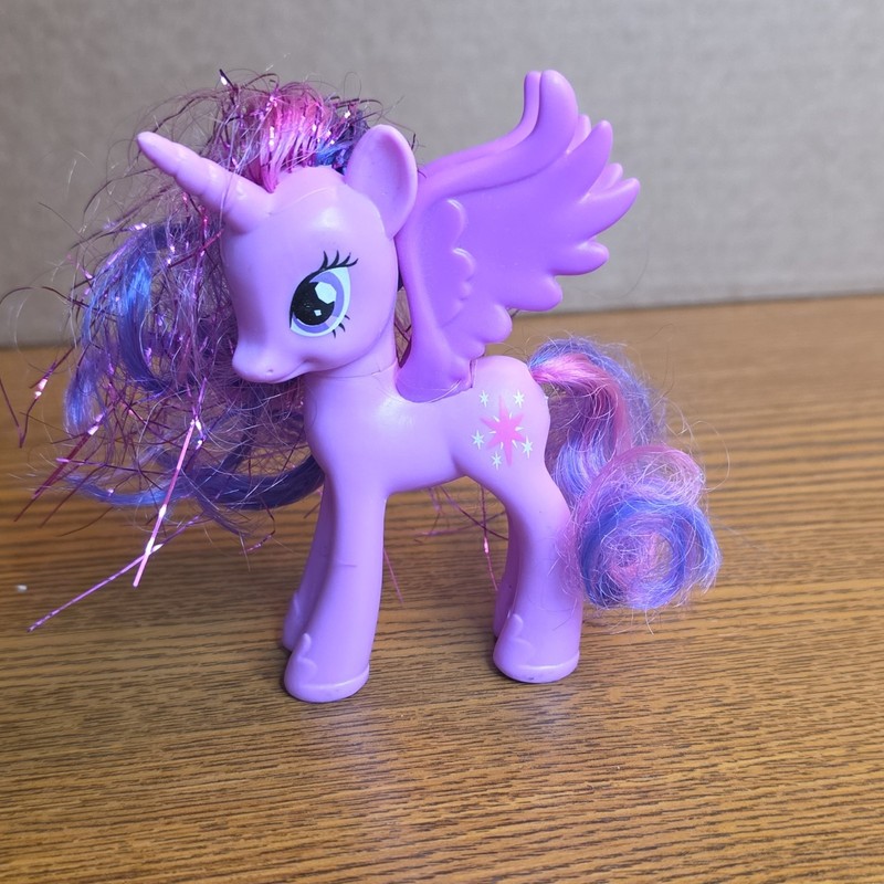 My Little Pony Twilight Sparkle Purple Alicorn Figure, Curly Glitter Hair