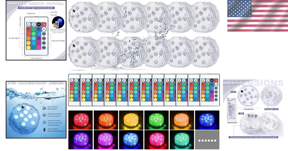 Waterproof Pool LED Lights - Remote Control - Image 2 of 4