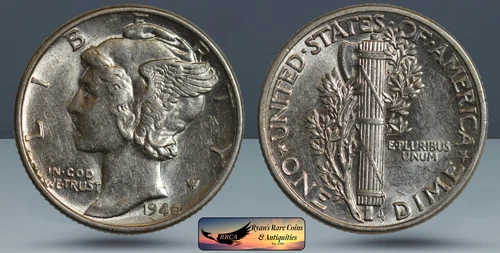 1940 D Mercury Dime, Almost Uncirculated++ Condition, Ryan's Rare Coin, C8341