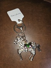 Nwt Horse Key Ring Purse Charm Metal Bling Goldtone Hollowed Out