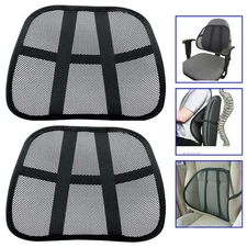 2 Cool Vent Cushion Mesh Back Lumber Support Car Office Chair Truck Seat Black !