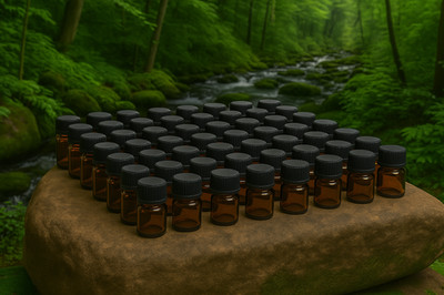 Amber Glass Sample Vials 1ml (1/4 Dram) with Screw Lids Qty 75 Pack