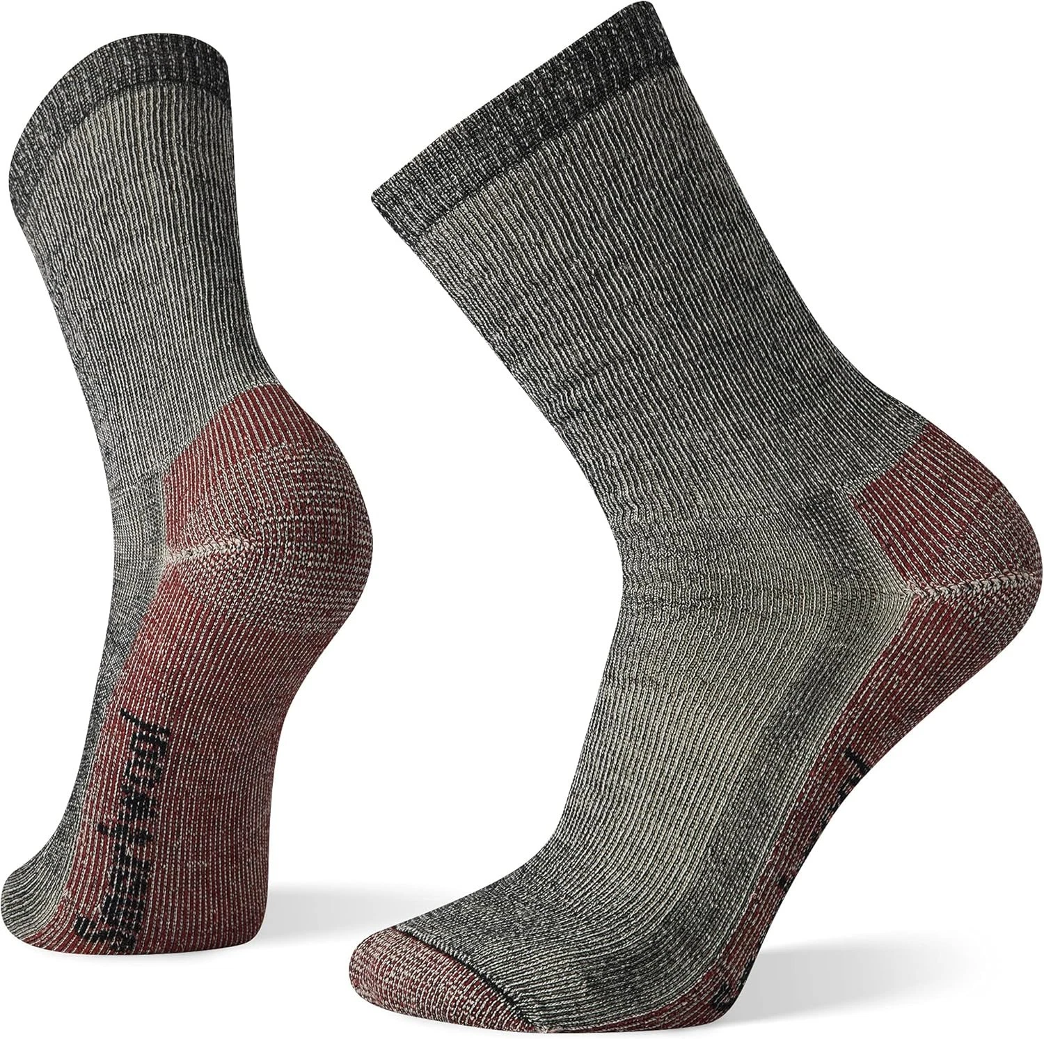 Men's Medium Full Cushion Black Crew Socks for Hiking and Outdoor Activities