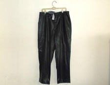  34 Scoop High Rise Faux Leather Cargo Pants Women Sz 16 NWT Loose Fit Black