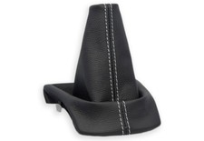 FÜR PEUGEOT 208 SCHALTMANSCHETTE SCHALTSACK NATURLEDER NAHT WEISS