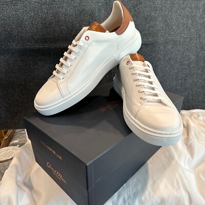 Goodmen Brand Legend London White Dark Vachetta Sneaker Italian Leather New 