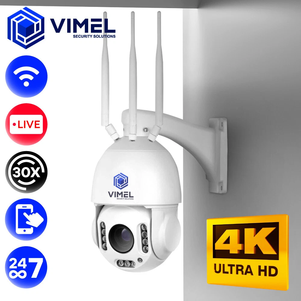 Wireless Security Camera ULTRA HD 4K Recording WIFI 30X Human