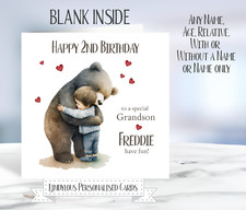 Teddy Bear Personalised Birthday Card Great Grandson Nephew Son Godson Cousin