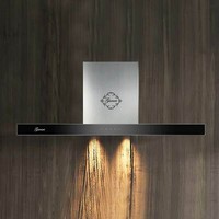 Gurari Luxus Dunstabzugshaube 90 Cm 1000M³/H Wandhaube Schwarzglas Fernbedienung