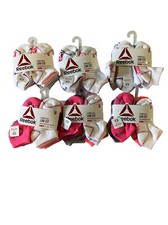 Lot Of 6 Reebok Girls 6-Pack Low Cut Socks Size Small Shoe Size 4-8 Multicolor