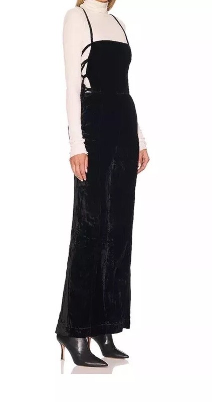 Free People 90s Forever Overall Crushed Y Velvet Size Small