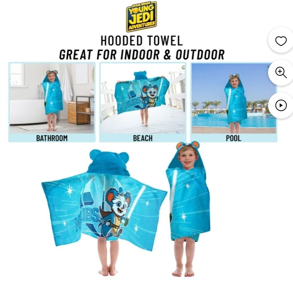 Jay Franco Star Wars R2D2 Kids Hooded Towel – Super Soft 28x56 Inch Bath, Pool, Or Beach Poncho