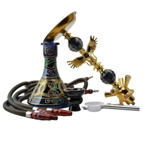 Elegant Fine Large 52cm Shisha Hookah Four Hose Handmade Traditional Gift XMAS - Picture 5 of 55