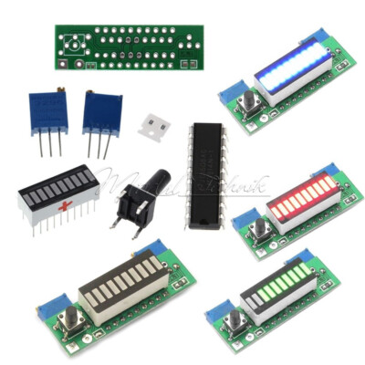 LM3914 3.7V 18650 Battery Capacity Indicator LED Display Module Red/Geen/Blue