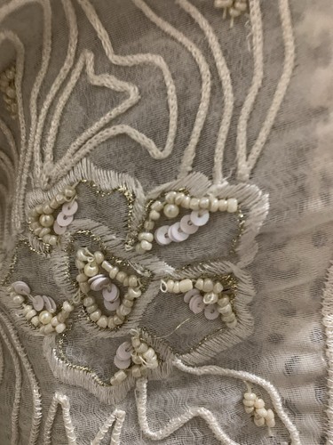 Lattice Gold Floral Embroidered Long Sleeve Jacket w/ Beading Woman’s Size Large - Picture 2 of 17