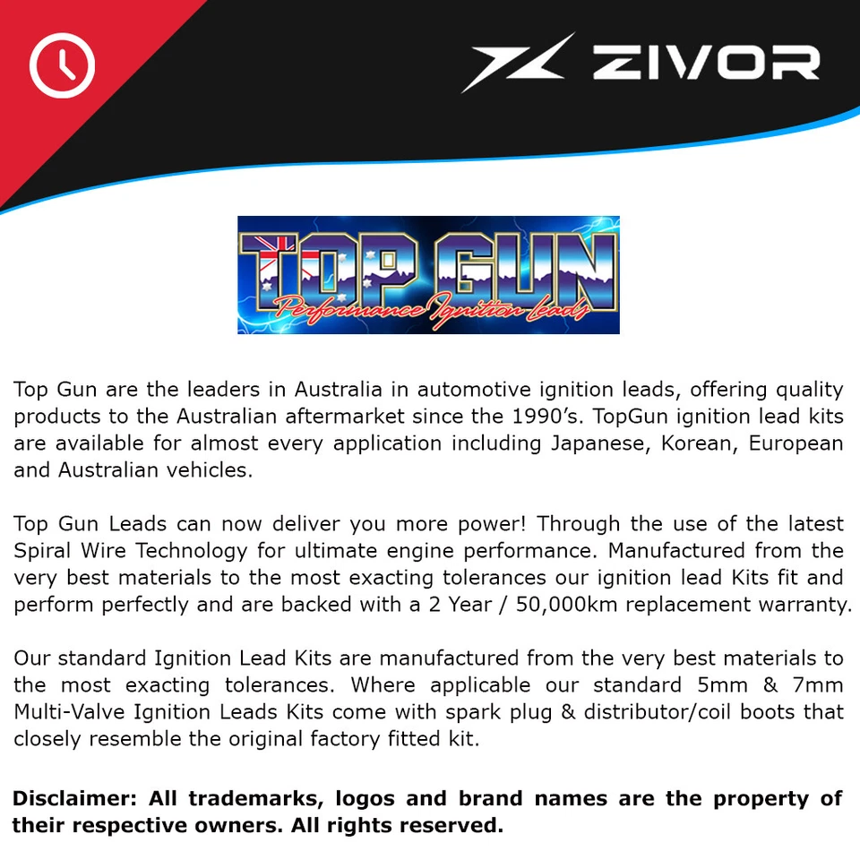 New TOPGUN Ignition Lead Set For TOYOTA CAMRY GT SV32R 1990-1992 #TG4581 - image 2 of 4