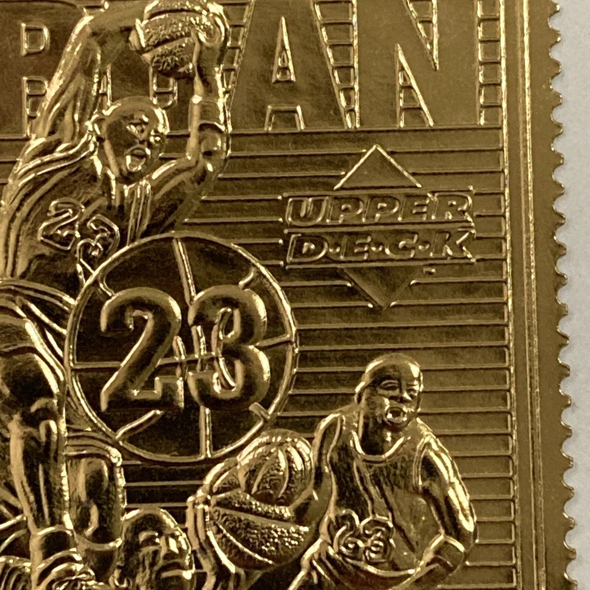 MICHAEL JORDAN STAMP 23KT GOLD STAMP UPPER DECK FAREWELL TO “HIS