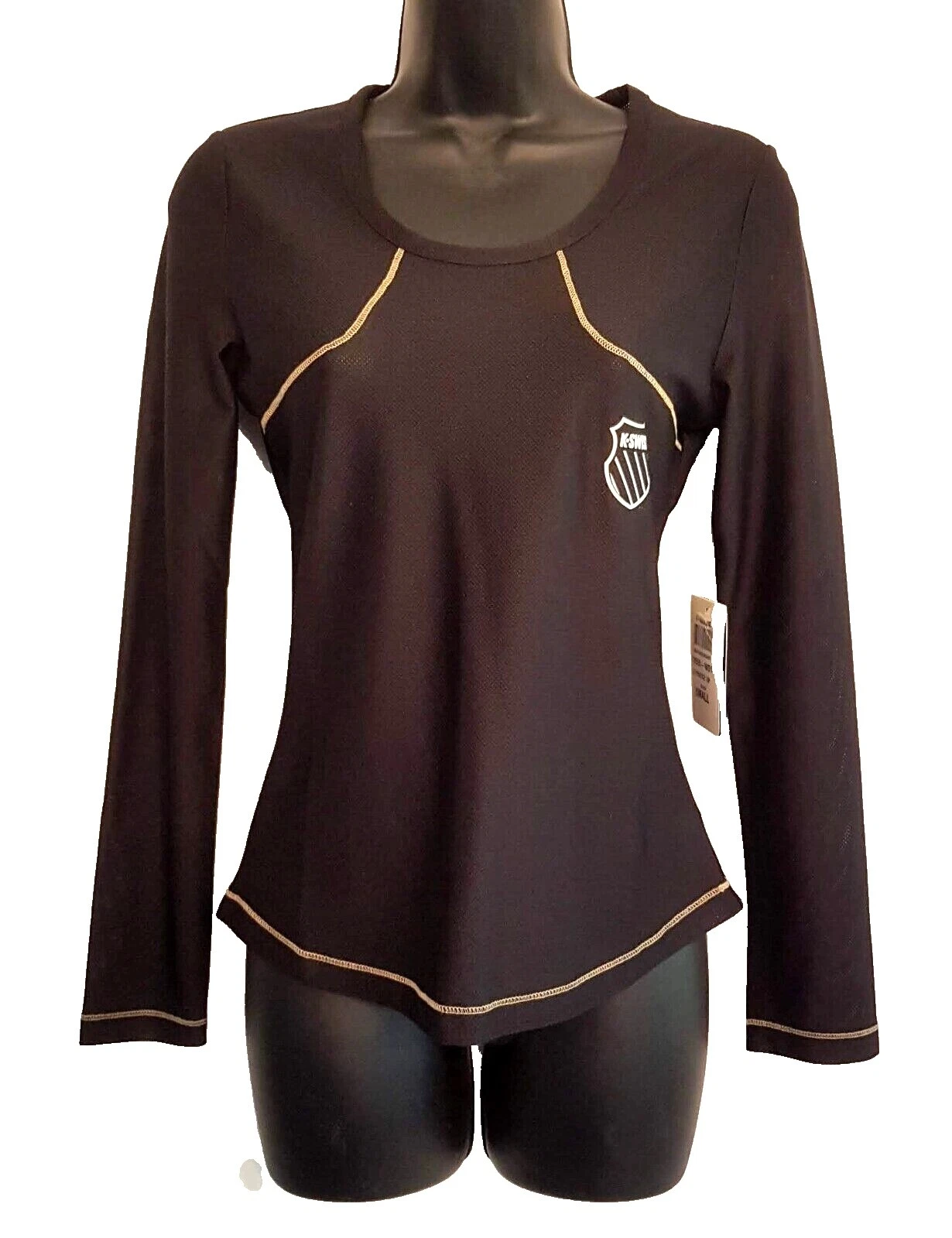 K-Swiss Black Solid Activewear Tops for Women