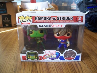 Funko Pop Marvel Gamerverse, Marvel vs Capcom, Gamora vs Strider 2 Pack, NIB