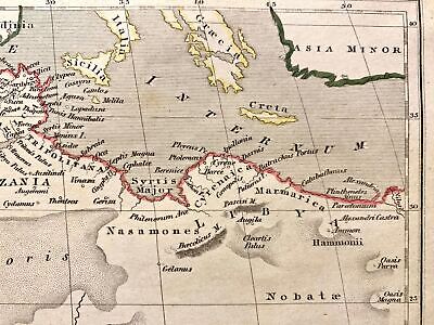 1851 map. Ancient AFRICA ANTIQUA Lea & Blanchard: Phil. 7x9.5 VG-FINE