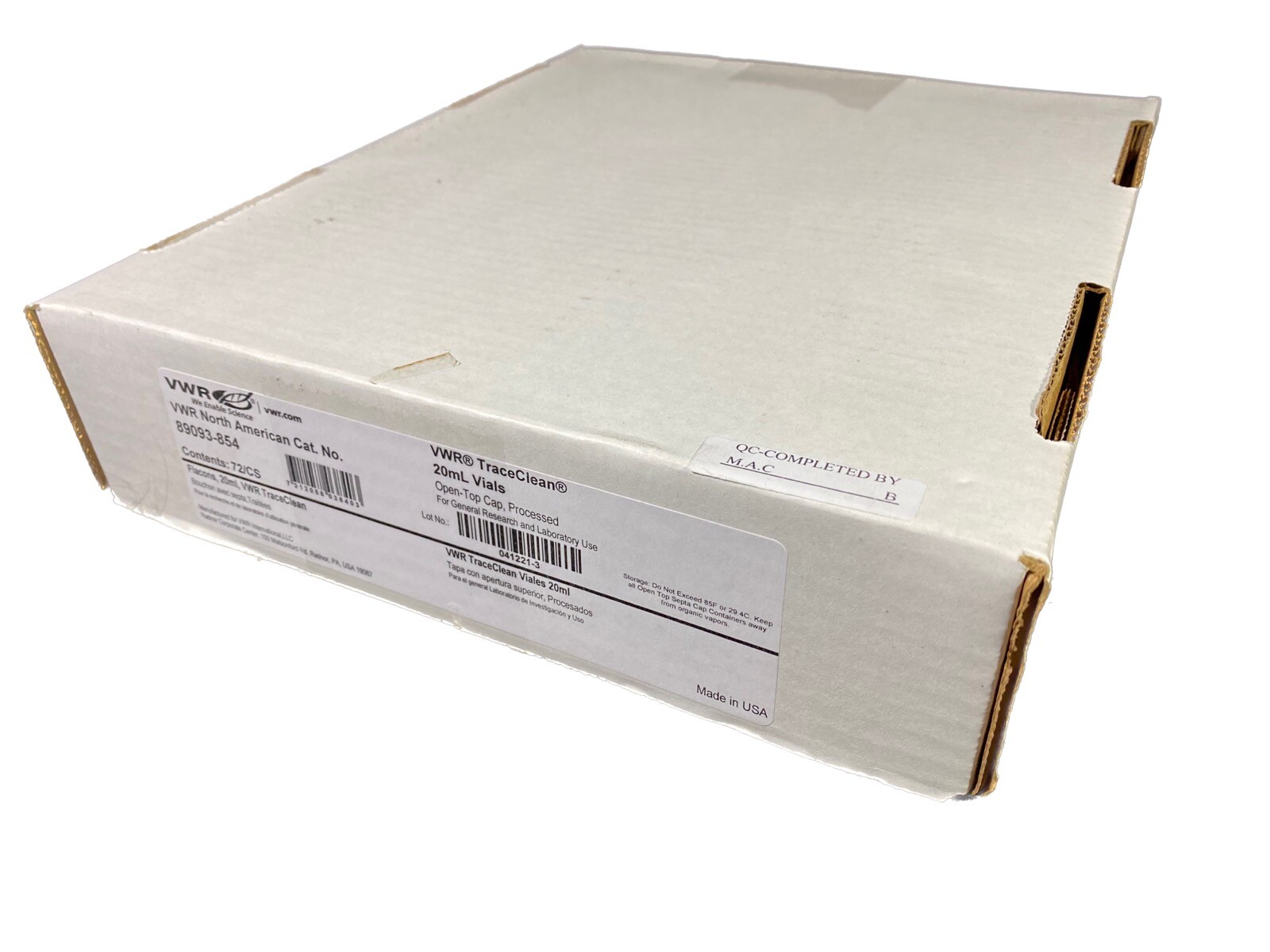 VWR Borosilicate Glass 20mL TraceClean Open-Top Vials 89093-854 (72/cs ...