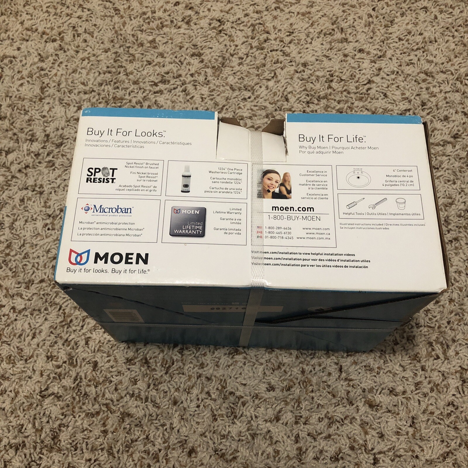 New! MOEN Hensley Centerset 2Handle Bathroom Faucet Spot Resist