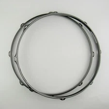2 PCS 13" Snare Drum Hoops 8 Lug 2.3mm Black Nickel 1 Batter 1 Snare