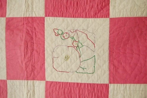 ELEGANTE Edredón Antiguo Vintage Años 30 Rubí McKim "Jardín de Flores" ~ ¡Borde Festoneado! Foto 3 de 4