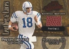 2002 Absolute Memorabilia Leather and Laces #LL20 Peyton Manning/250