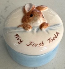 Beatrix Potter My First Tooth Bunny Trinket Box Porcelain