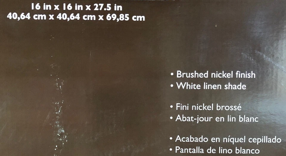 Allen + Roth LENIHAN Table Lamp Glass Brushed Nickel Finish - Image 2 of 3