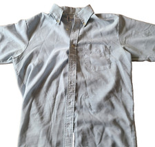 Vintage 1970's Men's SS Dress/Work Shirt Pennys Towncraft oxford lt blue L