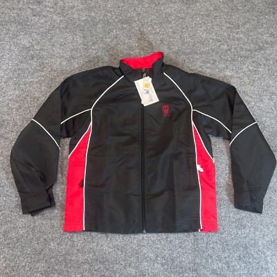 North End Jacket Youth Small Black Red Full Zip Long Sleeve Lightweight Golf S