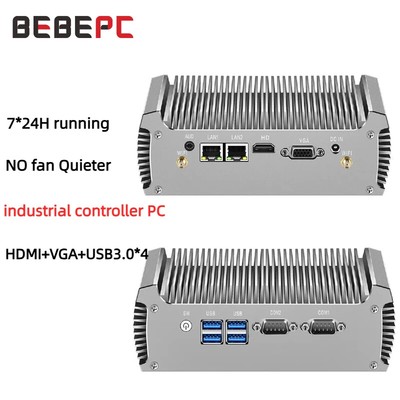 Mini PC Fanless Dual LAN Core i5 5200U i3 5005U Celeron 2955U 2*COM RS232I Linux
