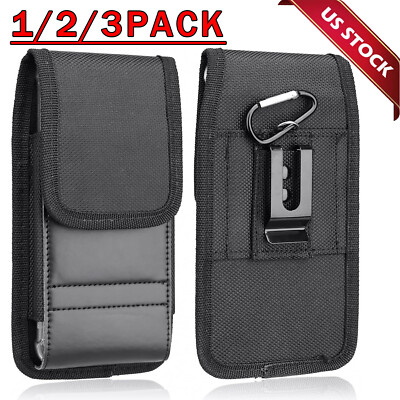 Vertical Cell Phone Holster Pouch Wallet Case With Belt Clip For iPhone Samsung