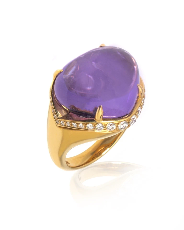 Новый $11 500. Кольцо Bvlgari Mediterranean Eden с бриллиантом аметистом размер 7,5 - Изображение 3 из 4