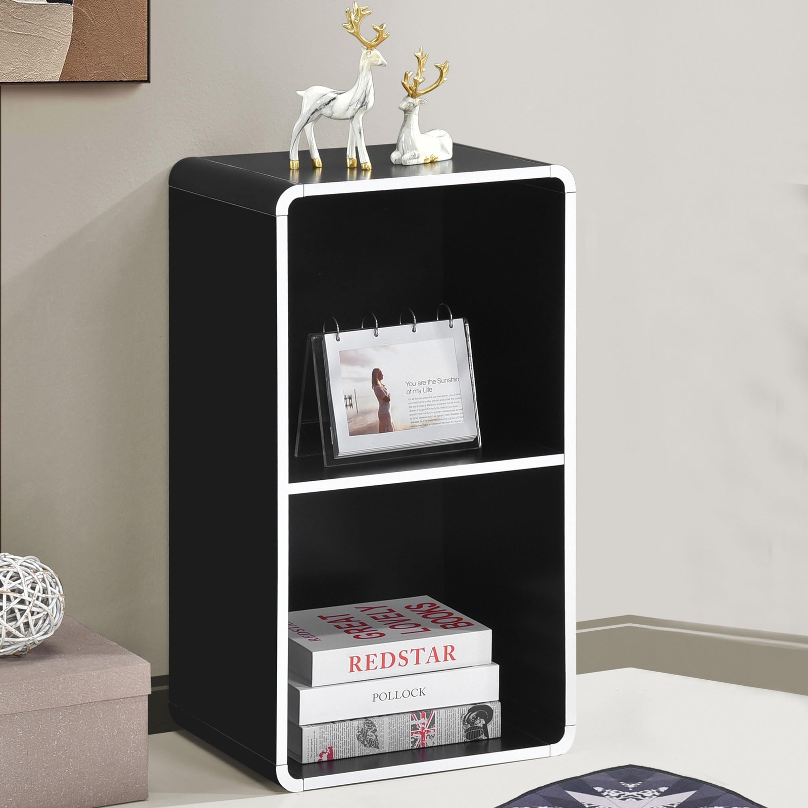 Kings Brand Furniture 2-Tier Cube Open Bookcase, Storage She