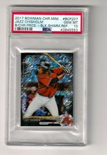 JAZZ CHISHOLM - 2017 BOWMAN CHROME MINI BLACK SHIMMER REFRACTOR - PSA GEM MT 10