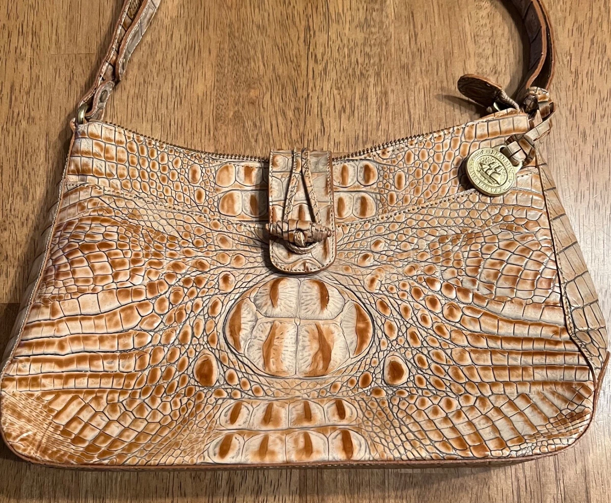 BRAHMIN “Melbourne Collection” Medium Size Faux Alligator Handbag Magnetic  Flap