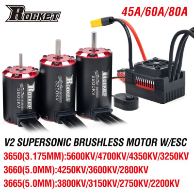 Rocket V2 Supersonic 3650 3660 3665 Brushless Motor+ ESC für 1/8 1/10 RC Car