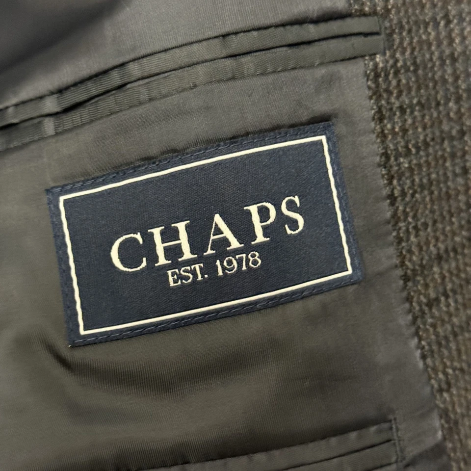 New Chaps Ralph Lauren Men's Blue TWEED Sport Coat Lambswool Jacket Blazer 38 R - Image 4 of 4