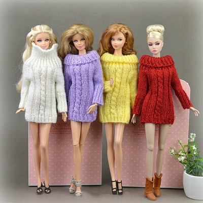 Accessories Knitted Handmade Sweater Top Coat Dress Clothes For 11.5'' Dolls Toy
