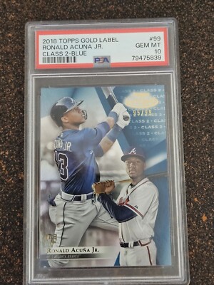 MLB RONALD ACUNA 2018 ROOKIEリフ 2018 Topps Gold Label Ronald Acuna Jr Class 2 Blue Rookie RC /99