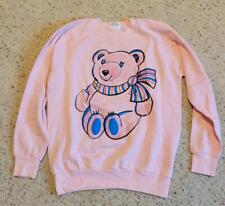 Vintage 1980s Pink Teddy Bear Sweatshirt Sun Napper Medium
