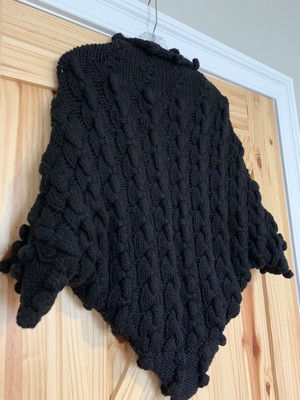 Cardigan Femme Adam Lippes Noir, Grosses Boucles, Laine 100% - Occasion Très Bon état, Taille S