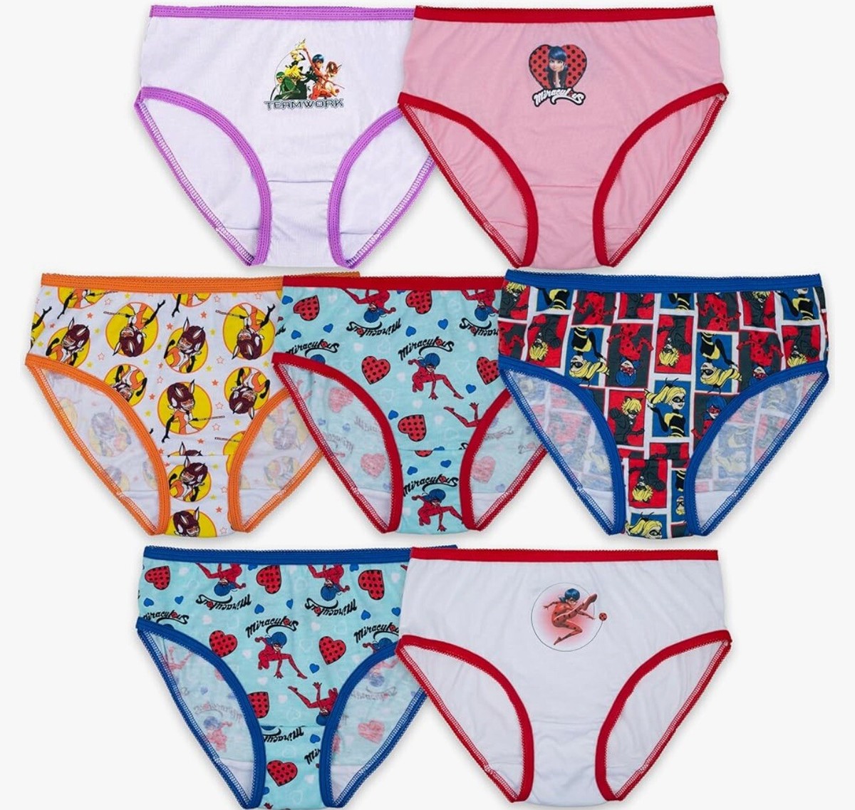 Mutandine Bambine Miraculous Ladybug - Confezione Da 5 Slip In Cotone 100% Con Design Colorati - Foto 5