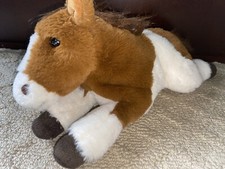FAO SCHWARZ Brown White Pony Horse Plush Stuffed Animal EUC