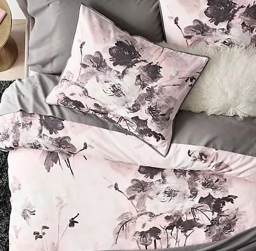 Juego de ropa de cama estándar falso edredón tamaño doble ramo entintado herrajes de restauración nuevo Foto 2 de 3