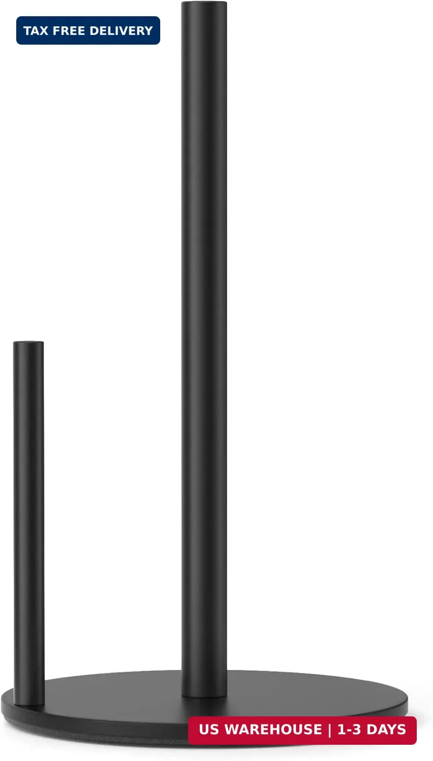 Paper Towel Holder Black, Premium Stainless Steel Kitchen Roll Dispenser, Counte