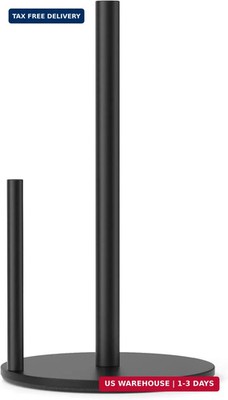 Paper Towel Holder Black, Premium Stainless Steel Kitchen Roll Dispenser, Counte